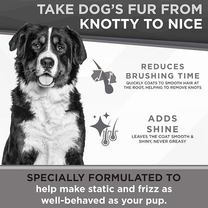 TropiClean Perfect FurDetangler Spray for Dogs - Made in USA - Detangling & Dematting Formula - Removes Mats & Knots for Gentle, Easy Brushing - Naturally Derived, 8oz