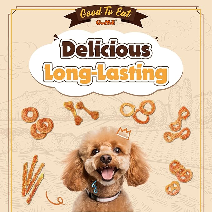 Gootoe Turkey Tendon Dog Treats, Bone (S) 1 lb, USA-Sourced Turkey Tendon, Natural Snack, Premium Puppy Chews, Hypoallergenic, Rawhide Free, Reseal Value Bag, Size for Small Dogs