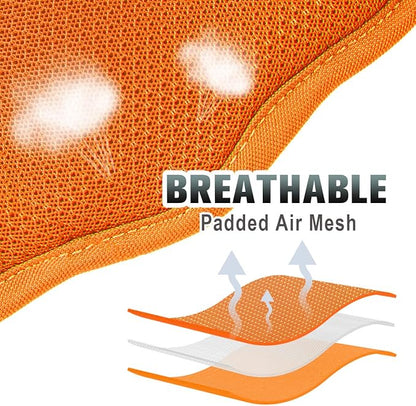 BARKBAY No Pull Dog Harness Large Reflective Dog Harness with Front Clip and Easy Control Handle for Walking Training Running with ID tag Pocket(Orange,XS)