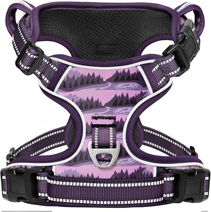 Timos Dog Harness,No-Pull Pet Harness Adjustable Soft Padded Dog Vest,Reflective No-Choke Pet Oxford Vest with Easy Control Handle for Small Dogs,Moon Night,S