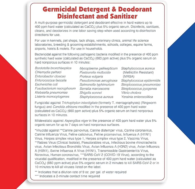 KennelSol 1-Step Kennel Cleaner - EPA Registered Liquid Concentrate Disinfectant and Deodorizer, Effective Against Bacteria and Viruses - 5 Gallons by Alpha Tech Pet