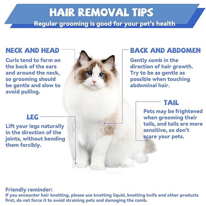8.5 Inch Dual Tooth Pet Comb for Mats and Tangles，Poratable Grooming Dematting Comb for Indoor long-haired cats and dogs,Pet Family Supplies,Removing Tangles,Knots,Undercoat and Excess Hair