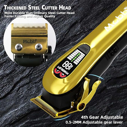 Dog Clippers - 5-Mode Heavy-Duty Grooming Kit With LED Display, Rechargeable, Auxiliary Light, Low Noise, Cordless Pet Tool