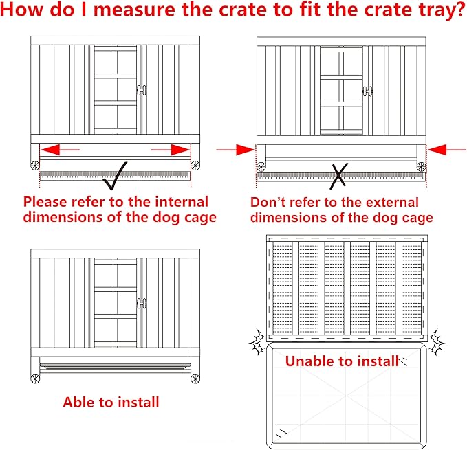 Dog Crate Tray 36" - ChewProof Replacement Pan, Easy to Clean, Easy to Assemble,Ideal for Potty Training - Perfect for Pet Crates & Kennels
