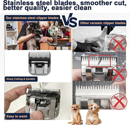 Detachable Steel Pet Dog Clipper Blades, Size-4F, Compatible with Andis Cut Length 3/8"