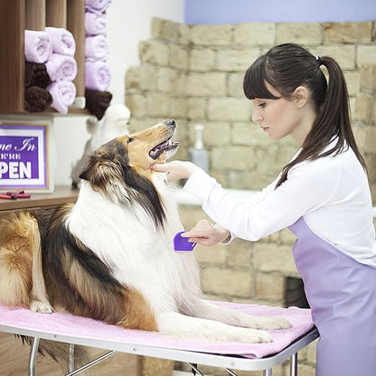 Long Teeth Comb by Hertzko - Closely Spaced Metal Pin for Your Pet’s Coat - 25mm Long Metal Teeth are Great for Long Hair Areas on Dogs and Cats (Short Teeth)