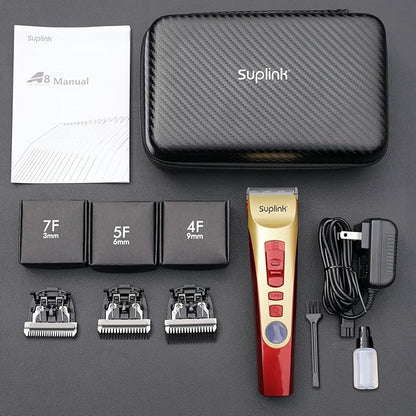 Dog Clippers for Grooming for Thick Heavy Coats/2-Speed Low Noise Rechargeable Cordless Pet Shaver with Stainless Steel 4 Blade for Dogs Pets and Animals