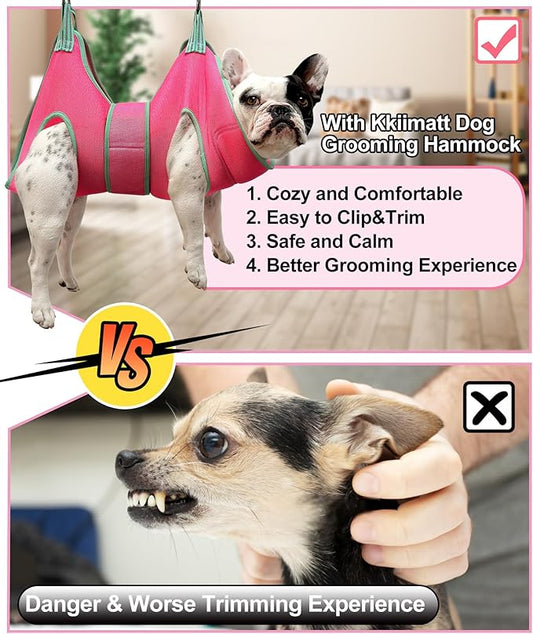 Dog Hammock & Harness, XXS Grooming Strap for Dogs, Thick Fabric Neck Support, Claw Care