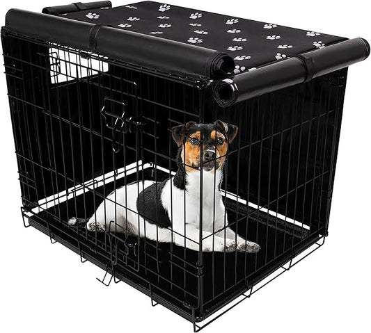 Dog Crate Cover Indoor/Outdoor Durable Windproof 600D Oxford Fabric Pet Kennel Cover Fit for 24 30 36 42 48 Inches Wire Dog Crate for Small and Large Dogs-Cover Only (48 Inch (48"x30"x33"))