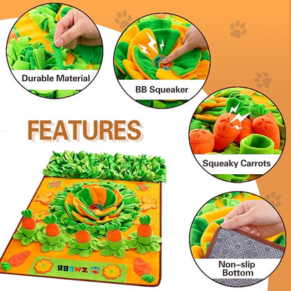 Snuffle Mat for Large Dogs, 40'' x 27.5'' Sniff Mat for Dogs, Portable Slow Feeding Mat for Foraging Skills and Stress Relief, Interactive Indoor/Outdoor Dog Puzzle Toys for Nosework Training