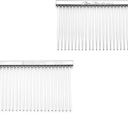 Chris Christensen 505 8.5 in. Coarse Poodle-Style Butter Comb, Groom Like a Professional, Rounded Corners Prevent Friction and Breakage, Solid Brass Spin with Steel Teeth, Chrome Finish.