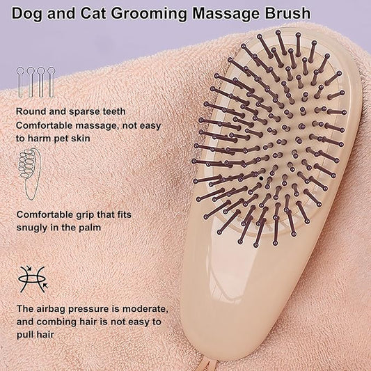 Cat Dog Grooming Brush, Puppy Hair Brush Air Cushion Shedding Comb Hair Removal Comb for Short and Long Hair Haired Pets Massage, Navy Blue