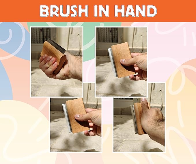 Jocomb Premium Wooden Deshedding & Dematting Brush – Gentle Grooming Brush for Dogs, Cats, Horses & Livestock – Comfortable, Durable & Ideal for Short Hair, Thick Coats & Wiry Coats