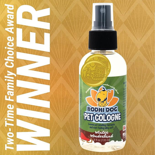 Bodhi Dog Natural Dog Cologne (Winter Wonderland) - Premium Scented Deodorizing Pet Perfume w/Conditioner for Dogs & Cats - Keeps Pets Fresh & Clean - Gentle and Safe Formula, Made in USA (4 Fl Oz)