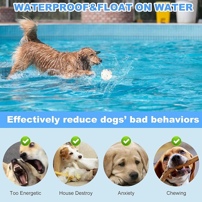 Dog Balls Dog Toys 4pack Tennis Balls for Dogs, Durable Chew Toy Water Toy Fetch Ball for Large Medium Small Dog and Puppies, Perfect for 2.5" Automatic Dog Ball Launcher (ETPU Material)