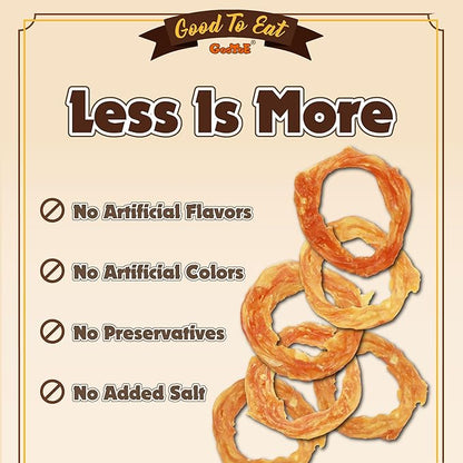 Gootoe Turkey Tendon Dog Treats, Ring (S) 1 lb, USA-Sourced Turkey Tendon, Natural Snack, Premium Puppy Chews, Hypoallergenic, Rawhide Free, Reseal Value Bag, Size for Small Dogs