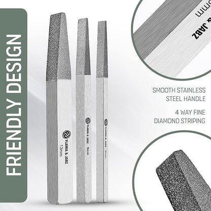FLAMIA & JABZ Stripping Metal Stones & Nail File for Dogs, Cats & Pets (3 Piece Pack)