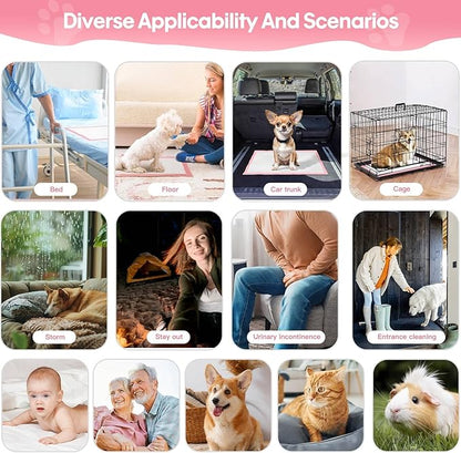 BinetGo Pink Disposable Pee Pads for Dogs, 25 Count 24” x 35.5” X-Large Wee Wee Pads for Dogs Urine, Extra Absorbent Unscented Puppy Pads, Pet Training Pad for Dog, Pink Doggy Pee Pads for Indoors