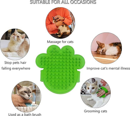 KIRTI PET Grooming Massage Brush for Dogs Cats, Shampoo Bathing Combing and Deshedding Silicone Brush, Soft Rubber Soothing Slicker Bristles with Adjustable Strap B104