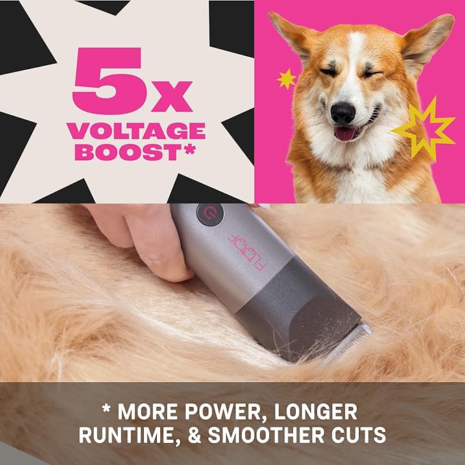 FLOOF Hair Trimmer Grooming Kit, Low Noise Dog Clippers & Nail Grinder, 20V Powershare Freedom, Portable Pet System (Battery & Charger Included)