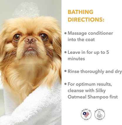 Isle of Dogs - Everyday Natural Luxury Silky Oatmeal Conditioner - Jasmine + Vanilla - Sulfate & Paraben Free Formula - Conditioner With Oatmeal & Jojoba Oil For A Silky Coat - 1 Gal, 16 Fl Oz