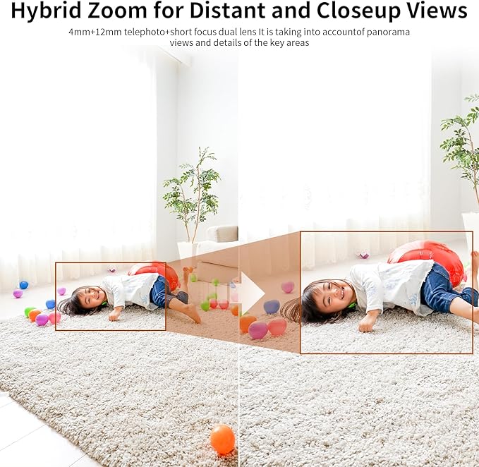VSTARCAM Indoor Camera, 2K HD Dog/Pet Camera with Phone APP, Night Vision, 2-Way Audio, Hybrid Zoom, 2.4G WiFi Dual Monitor, 7/24 Recording, Cloud/SD Card Storage
