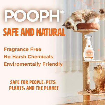 POOPH Kitty Spray - Odor Eliminator, 32oz - Dismantles Odors on a Molecular Basis, Cats, Freshener, Eliminator, Urine, Poop, Pee, Deodorizer, Fresh, Clean, Furniture, Potty, Safe - 2 Pack