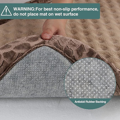 Dog Crate Pad 24x17 inch Memory Foam Dog Bed Mat for Small Dog Cat Washable Puppy Sleeping Bed Anti Slip,Brown
