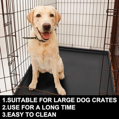 Cunno 2 Pcs Replacement Dog Crate Pan Tray Kennel Bottom Tray Replacement Plastic Bottom Pan for Dog Crate, Black(36")