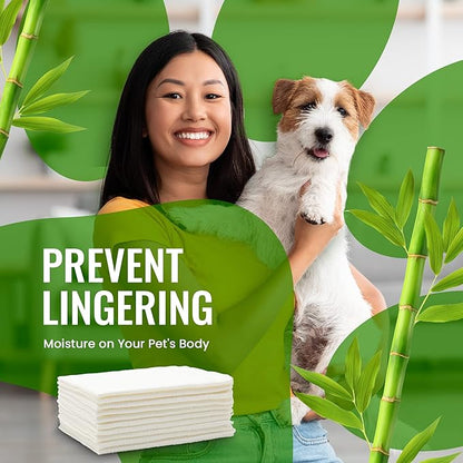 Bamboo Pet Towel 10 PCS - Reusable Bamboo Paper Towels for Dogs, Cats and Other Pets are Machine Washable Up to 5 Times | Disposable Pet Wipes for Drying and Cleaning Dirty Pets