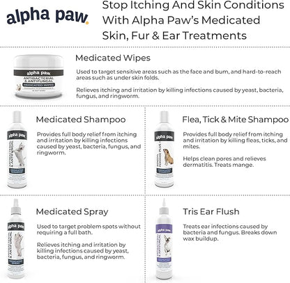 Smiling Paws Pets - Itch Relief Shampoo & Brush for Pets - Contains Benzoyl Peroxide - Kills Fleas - Relieves Allergies, Itching, Dermatitis, Mange, Dandruff, Acne, Demodex, Seborrhea, Pyoderma - 12oz