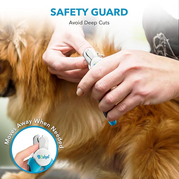 Boshel Small Dog Nail Clipper - Dog Nail Trimmer with Safety Guard, Dog Nail Clippers for Small Dogs & Cat, Razor-Sharp Dog Nail Trimmers, Puppy Toenail Cutter, Pet Nail Clippers for Dogs + Nail File