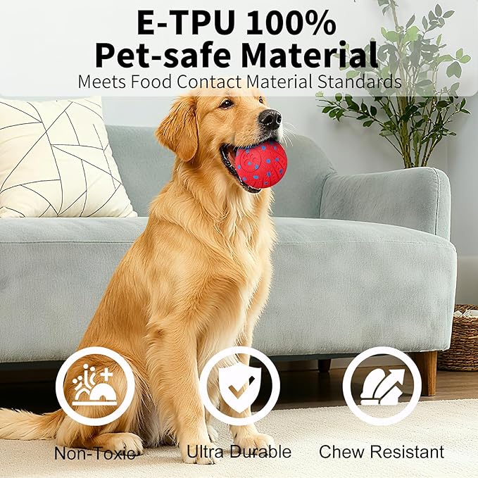 Smart Interactive Dog Toys, Activated Moving, Bouncing, Rotating Ball for Medium/Large Dogs, Motion-Activated Dog Ball to Keep Them Busy, IP54 Waterproof & E-TPU, Fun & Engaging Dog Gift
