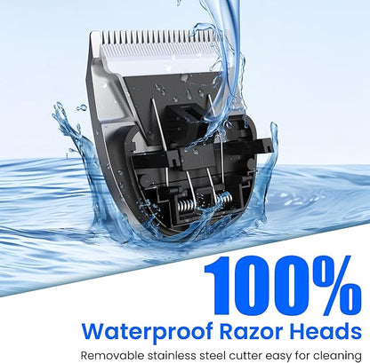 Cordless Cat & Dog Shaver, 5 Speed Low Noise Hair Clippers, Metal Blade & 8 Ceramic Comb Trimmer, Blue