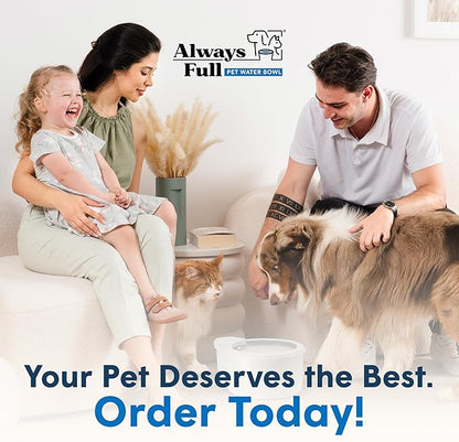 Always Full® 7" Pet Water Bowl and Bottle Pump Bundle, Self-Refilling, Clean Filtered Water, App-Enabled Hydration Monitoring, Easy Upgrade to Wall Unit, Cat and Dog Water Bowls