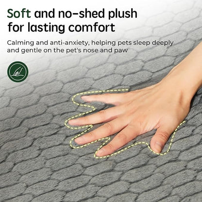 BALANCE Orthopedic Dog Bed, Egg Crate Foam Dog Couch for Pet Sleeping, Pet Sofa with Removable Washable Cover & Nonskid Bottom, Comfy Dog Bed for Small Dog, Grey