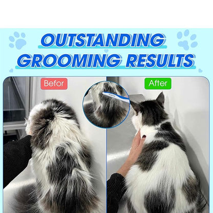 Dog Comb Stainless Steel Teeth, Dog combs for grooming matting, Dematting Comb for Dogs and Cat Removes Tangles & Knots (Blue)