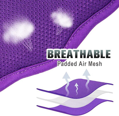 BARKBAY No Pull Dog Harness Large Reflective Dog Harness with Front Clip and Easy Control Handle for Walking Training Running with ID tag Pocket(Purple,S)