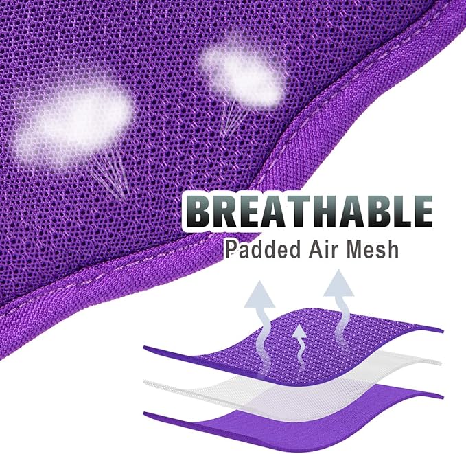 BARKBAY No Pull Dog Harness Large Reflective Dog Harness with Front Clip and Easy Control Handle for Walking Training Running with ID tag Pocket(Purple,XL)