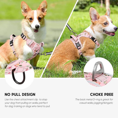 Timos Dog Harness,NO Need Go Over Dogs Head 3 Snap Buckles Pet Harness with 2 Leash Clips,Adjustable Soft Padded No-Pull,Reflective No-ChokeOxford Vest for Small Medium Large Dogs,X-Large (Pack of 1)