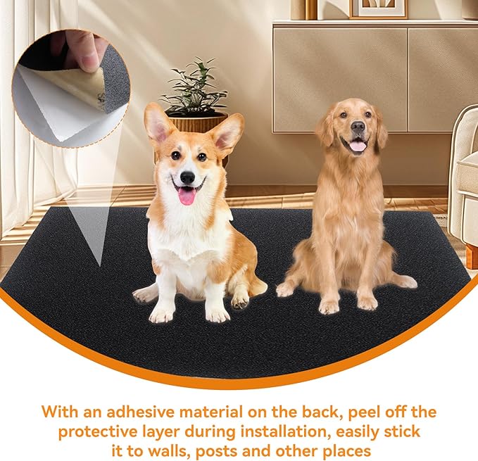 Klmnop 12 Pcs Self-Adhesive Dog Nail Scratch Replacement Pad, Sandpaper Board with Sticky for Dog Cat Nail Care, Trim, File Claw Care(11×9 Inch)