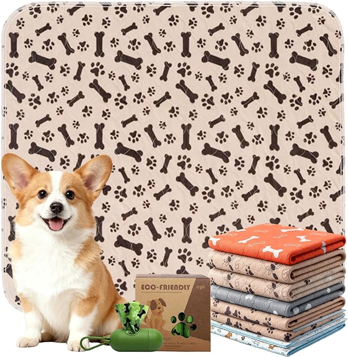 Puppypad.com Pee Pad, Washable Puppypad with Pheromones, Reusable Puppypad Brand Puppy Pad Mats- The Last Pee Pad You'll Get, Leak-Proof Pet Training Rug for Dogs Indoor Use (E, M(28×31in))