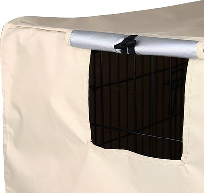 kefit Dog Crate Cover 42 inch, Kennel Cover for Dog Cage, Beige