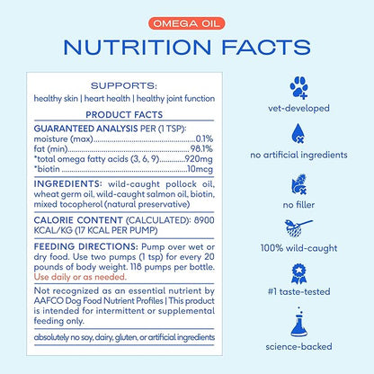 Native Pet Omega 3 Fish Oil for Dogs & Cats - Promotes Healthy Skin, Shiny Coat, & Strong Joints - Made with Wild Alaskan Salmon Oil for Dogs – Tasty, Fast-Absorbing Omega 3 6 9 Liquid Supplement- 8oz