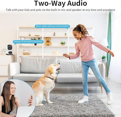 VSTARCAM Indoor Security Camera with Smoke Detection, 2K UHD Smoke Detector Camera, Motion Detection, Auto Tracking, Color Night Vision, 2-Way Audio, Cloud & SD Card Storage(up to 256GB)