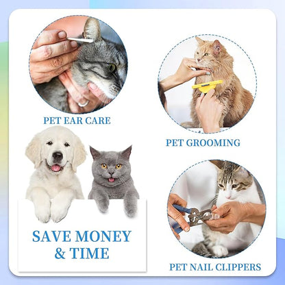 PatiencET Cat Grooming Hammock for Nail Trimming Pet Hammock for Small Dogs with Security Strap Dog Sling for Nail Clipping with Clippers Nail File and Pet Comb (Cerulean XS)