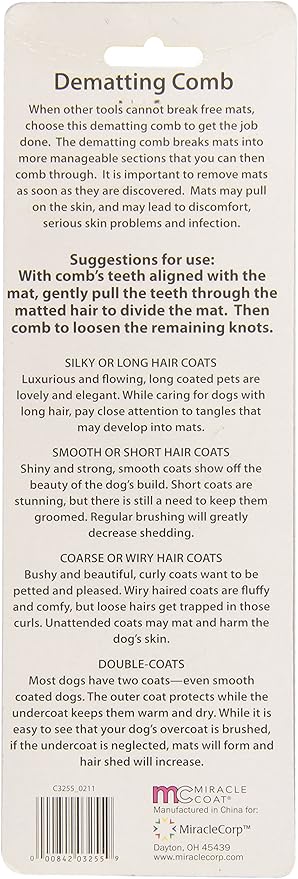 Dog and Cat Dematting Comb