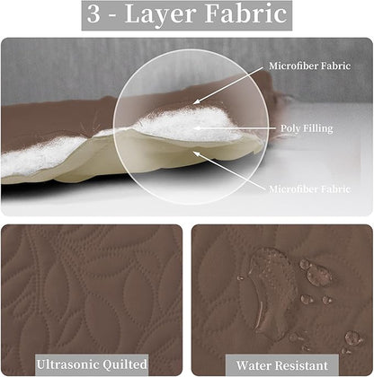 Easy-Going Waterproof Dog Bed Cover Reversible Leak Proof Pet Blanket Replacement Mat for Furniture Washable Couch Cover Sofa Cover for Dogs Cat(30x70 Inch, Brown/Beige)