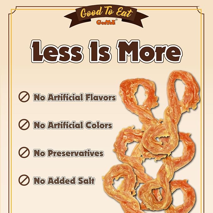 Gootoe Turkey Tendon Dog Treats, Rope (S) 1 lb, USA-Sourced Turkey Tendon, Natural Snack, Premium Puppy Chews, Hypoallergenic, Reseal Value Bags, Size for Small Dogs