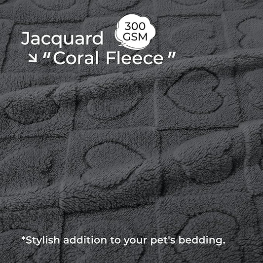 Luciphia Small Dog Blanket Washable Pet Bed Cover Soft Fluffy Puppy Blanket with Premium Fleece Cozy Calming Cat Blankets for Indoor Cats Grey 57x40 inch